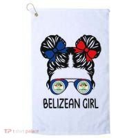 Belizean Girl Messy Hair Belize Pride Patriotic Golf Towel thumb 0