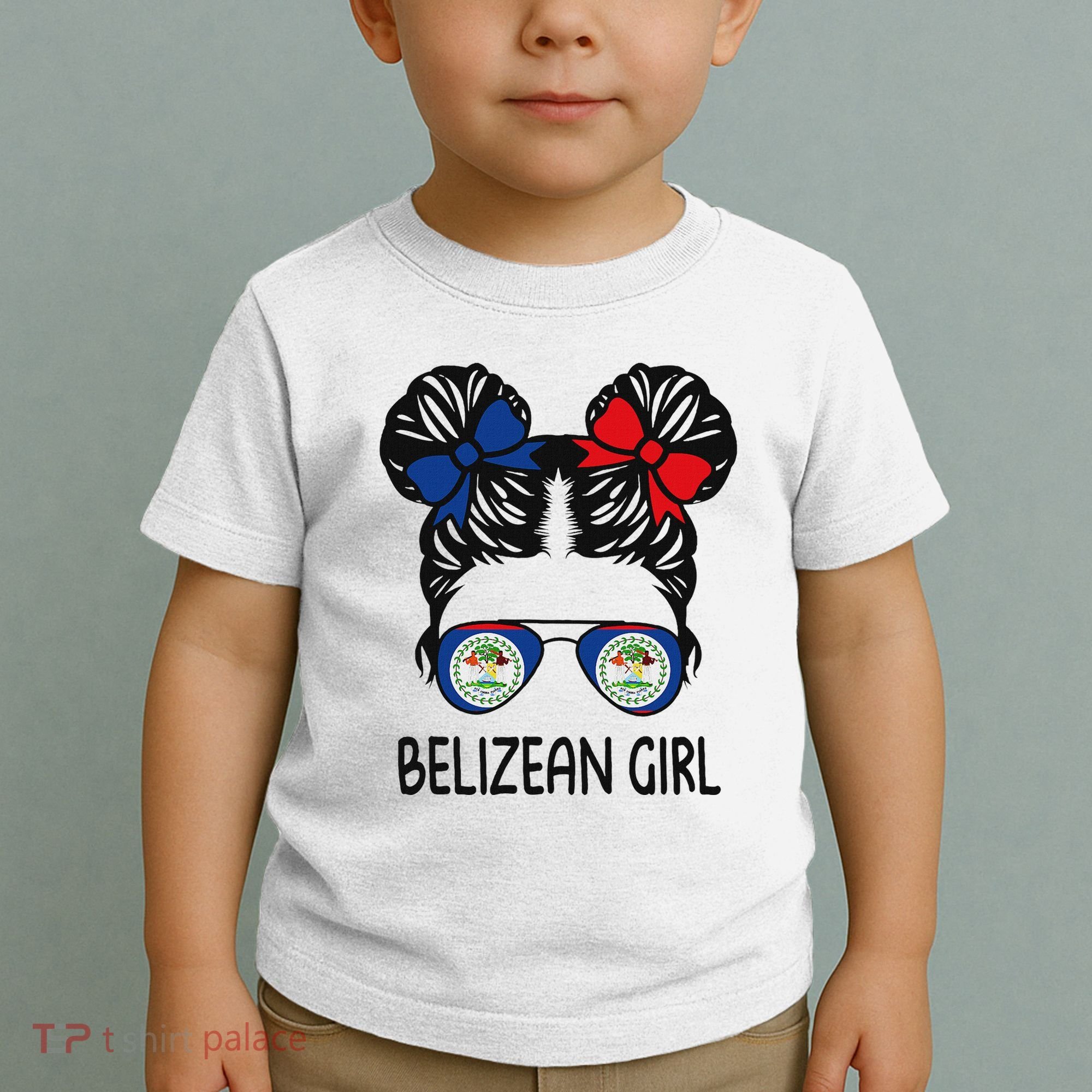 Belizean Girl Messy Hair Belize Pride Patriotic Toddler T-Shirt