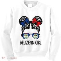 Belizean Girl Messy Hair Belize Pride Patriotic Kids Sweatshirt thumb 0