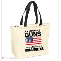 Ban Guns Not Drag Queens Drag Show Supporter American Flag Tote Bag thumb 2