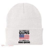 Ban Guns Not Drag Queens Drag Show Supporter American Flag Beanie thumb 0