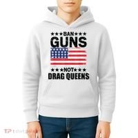 Ban Guns Not Drag Queens Drag Show Supporter American Flag Kids Hoodie thumb 4