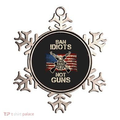 Ban Guns Not Idiots Pro American Gun Rights Flag Ornament