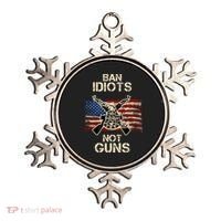 Ban Guns Not Idiots Pro American Gun Rights Flag Ornament thumb 0