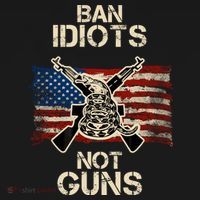 Ban Guns Not Idiots Pro American Gun Rights Flag Ornament thumb 1