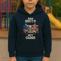 Ban Guns Not Idiots Pro American Gun Rights Flag Kids Hoodie thumb 3