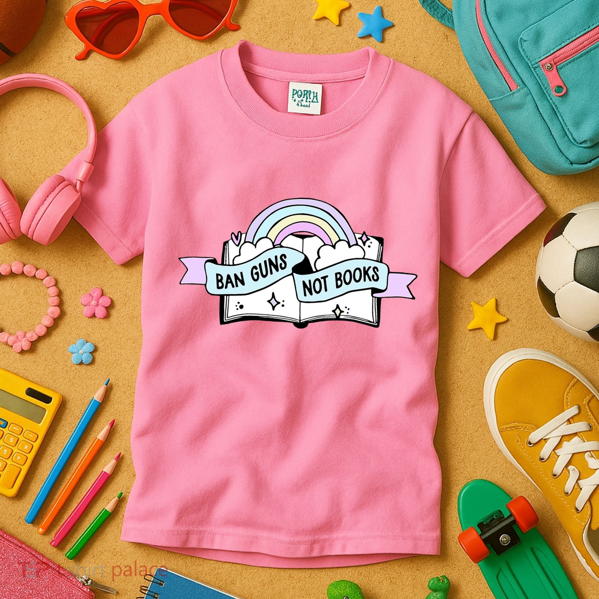 Ban Guns Not Books Protect Our Kids End Gun Violence Enough Kids T-Shirt