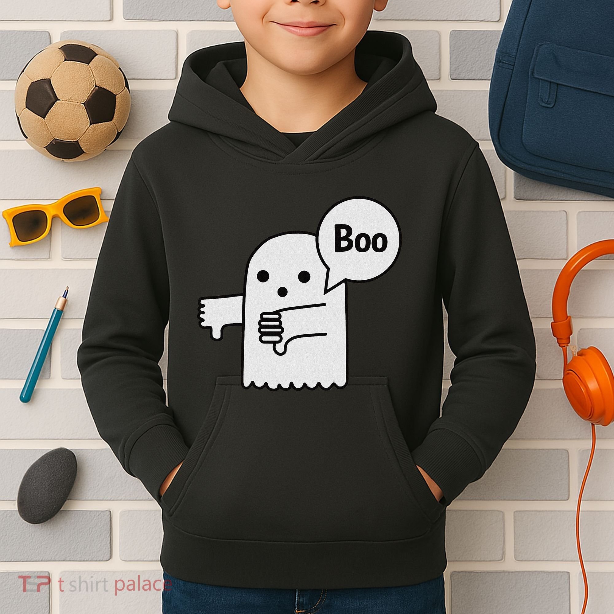 Boo Ghost Of Disapproval Kids Hoodie