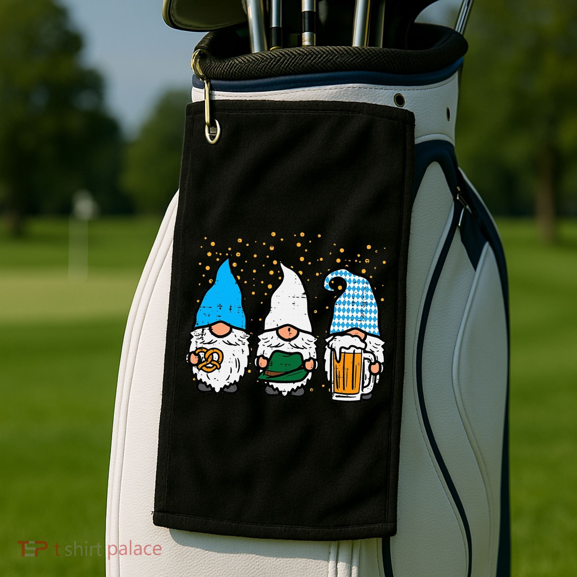 Bavarian Gnomes Octoberfest German Oktoberfest Golf Towel