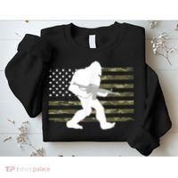Bigfoot Gun Owner Camo Us American Flag Sasquatch Ar15 Rifle Sweatshirt thumb 2