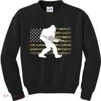 Bigfoot Gun Owner Camo Us American Flag Sasquatch Ar15 Rifle Kids Sweatshirt thumb 0