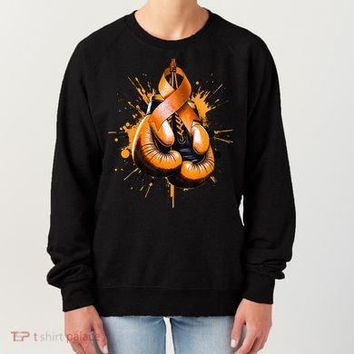 Boxing Glove Orange Ribbon Multiple Sclerosis Awareness Women's Sweatshirt