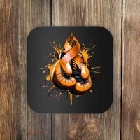 Boxing Glove Orange Ribbon Multiple Sclerosis Awareness Coaster thumb 0