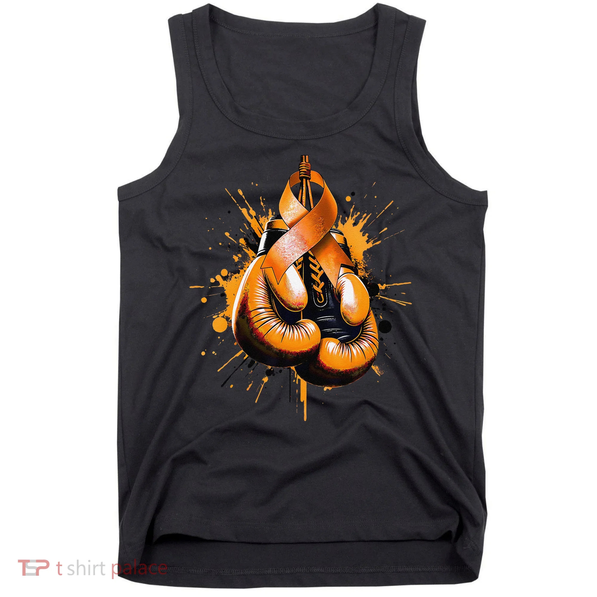 Boxing Glove Orange Ribbon Multiple Sclerosis Awareness Tank Top