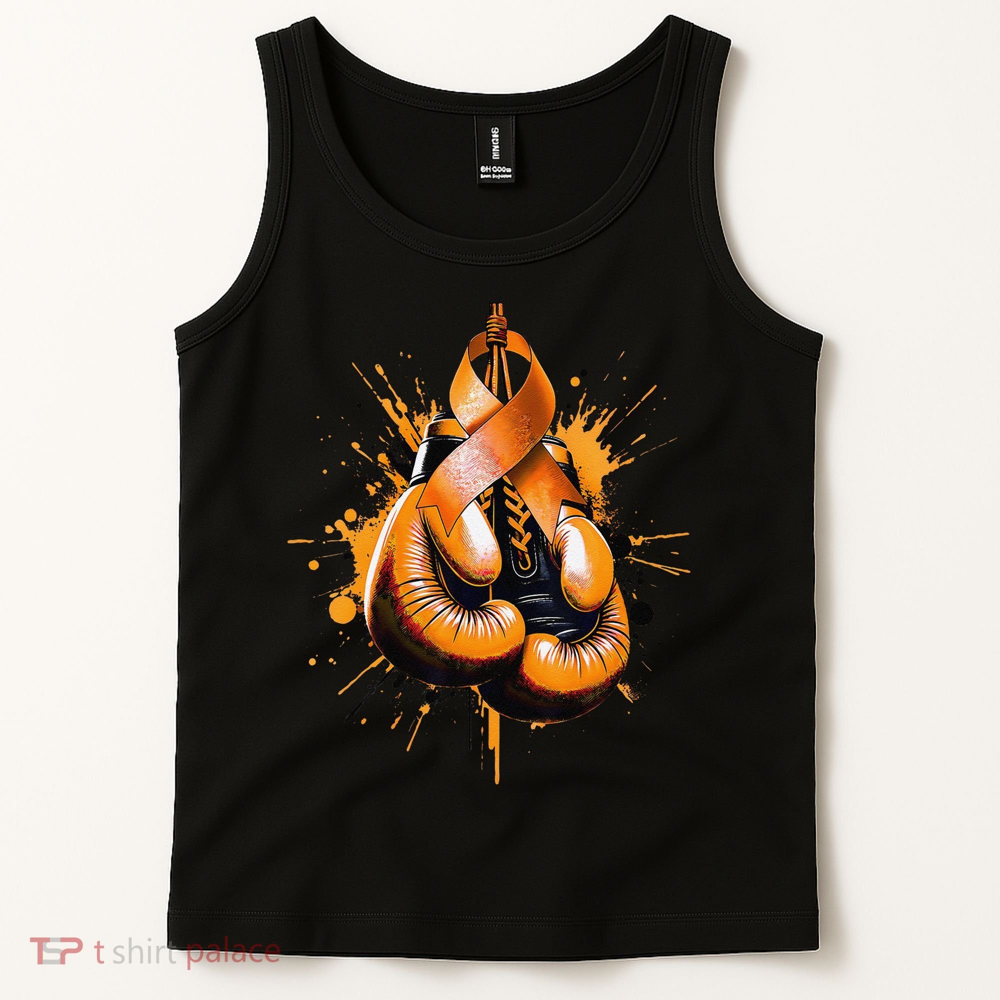 Boxing Glove Orange Ribbon Multiple Sclerosis Awareness Tank Top