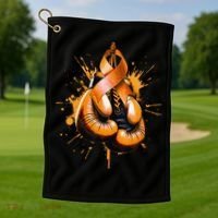 Boxing Glove Orange Ribbon Multiple Sclerosis Awareness Golf Towel thumb 1