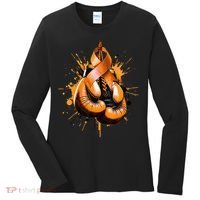 Boxing Glove Orange Ribbon Multiple Sclerosis Awareness Women's Long Sleeve Shirt thumb 0