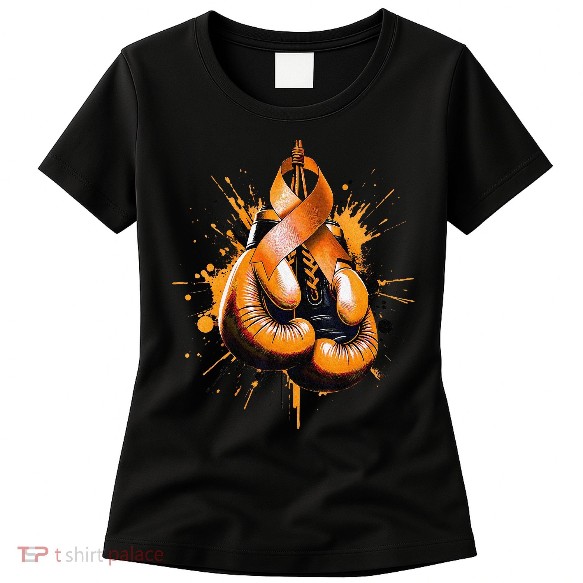 Boxing Glove Orange Ribbon Multiple Sclerosis Awareness Women's T-Shirt