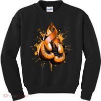 Boxing Glove Orange Ribbon Multiple Sclerosis Awareness Kids Sweatshirt thumb 0