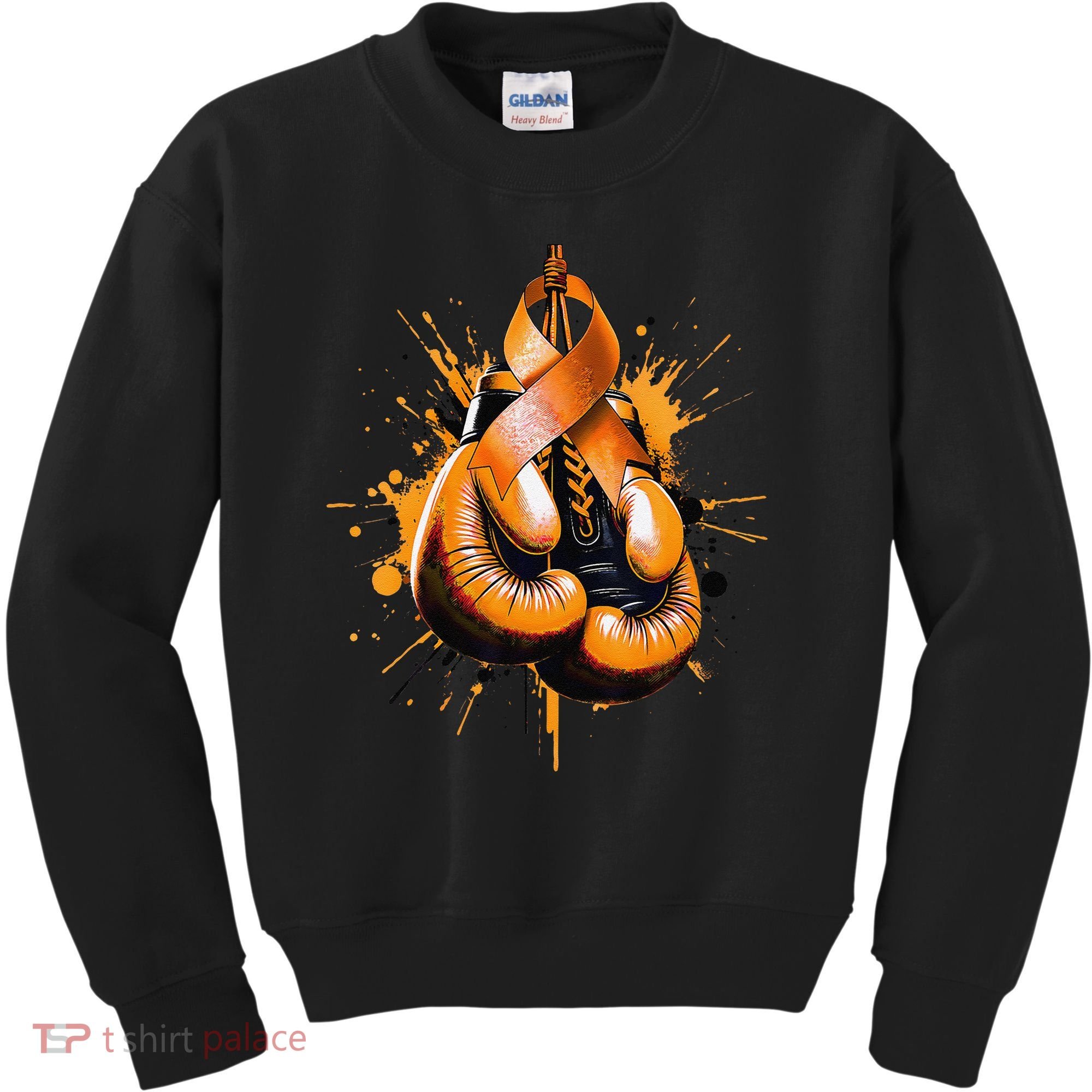 Boxing Glove Orange Ribbon Multiple Sclerosis Awareness Kids Sweatshirt