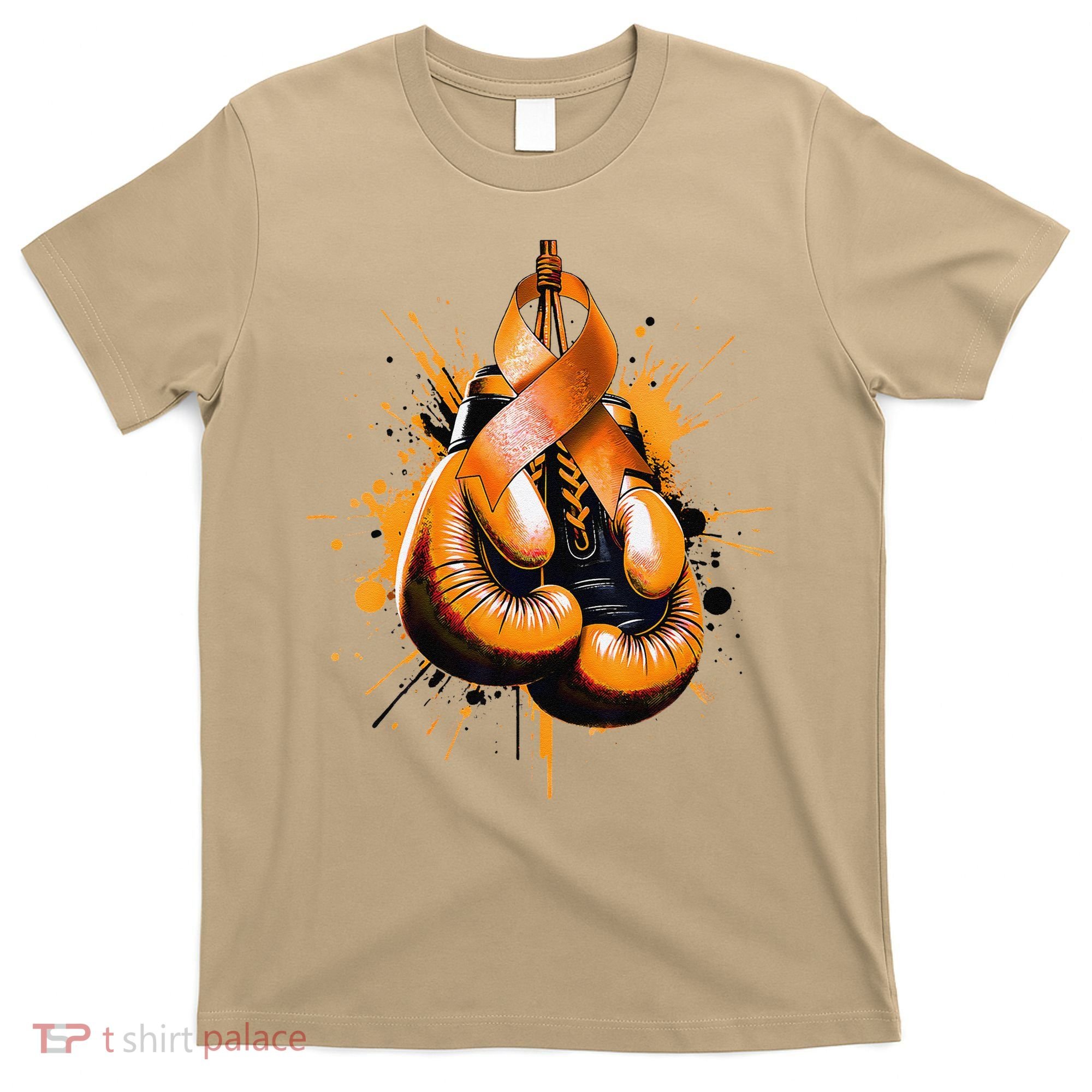 Boxing Glove Orange Ribbon Multiple Sclerosis Awareness T-Shirt
