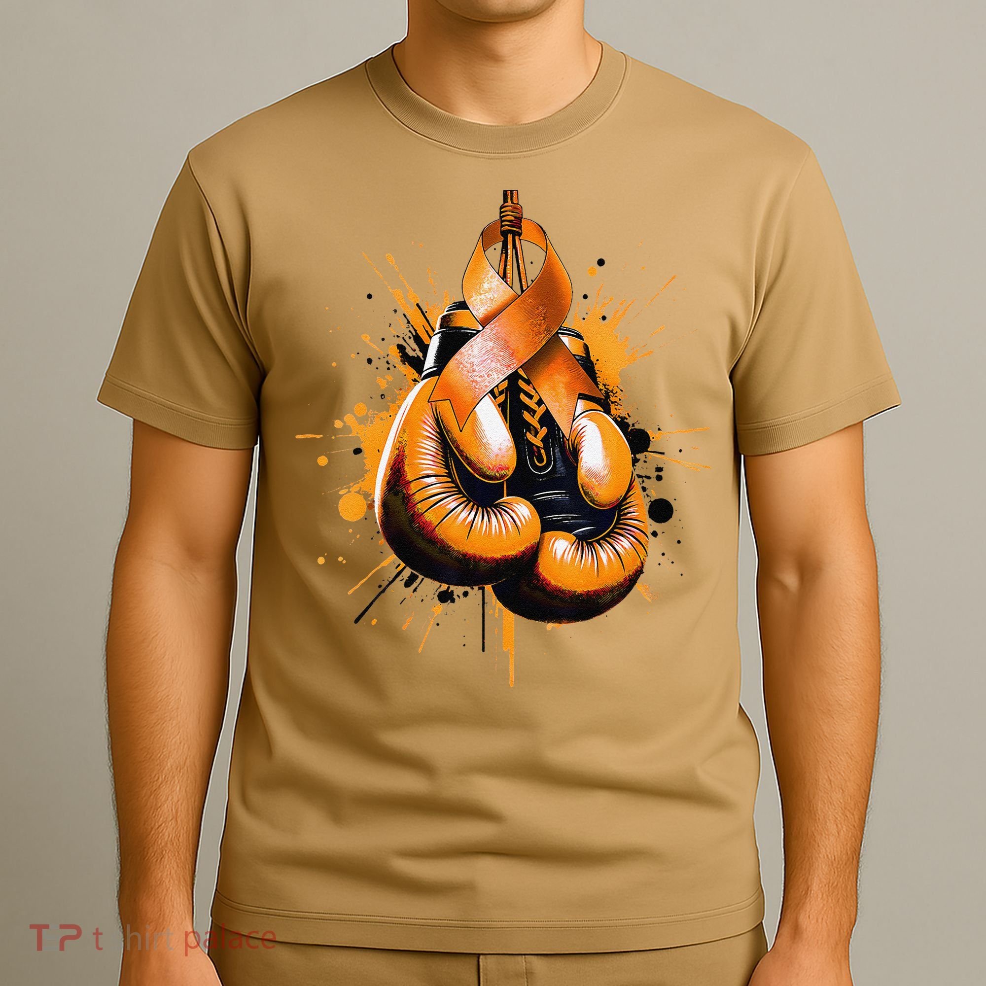 Boxing Glove Orange Ribbon Multiple Sclerosis Awareness T-Shirt