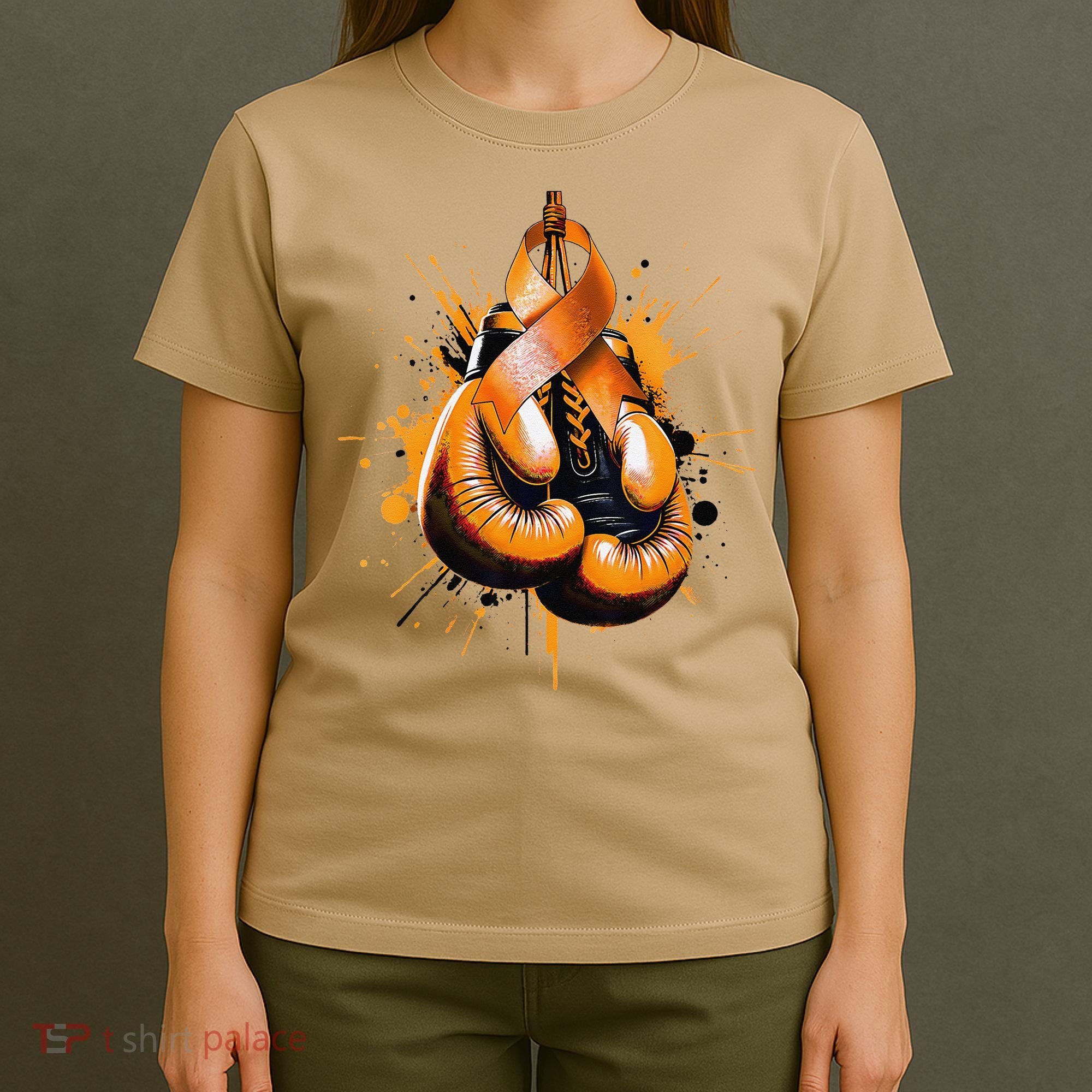 Boxing Glove Orange Ribbon Multiple Sclerosis Awareness T-Shirt