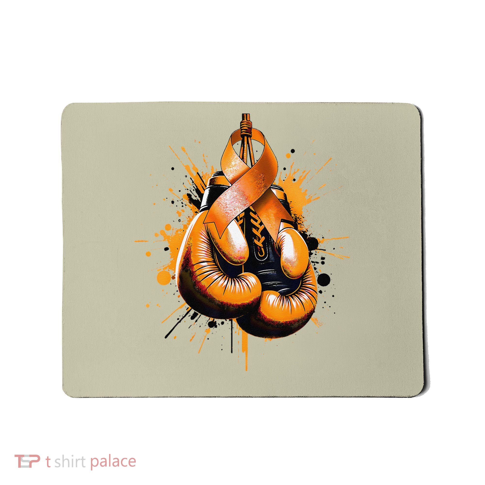 Boxing Glove Orange Ribbon Multiple Sclerosis Awareness Mousepad