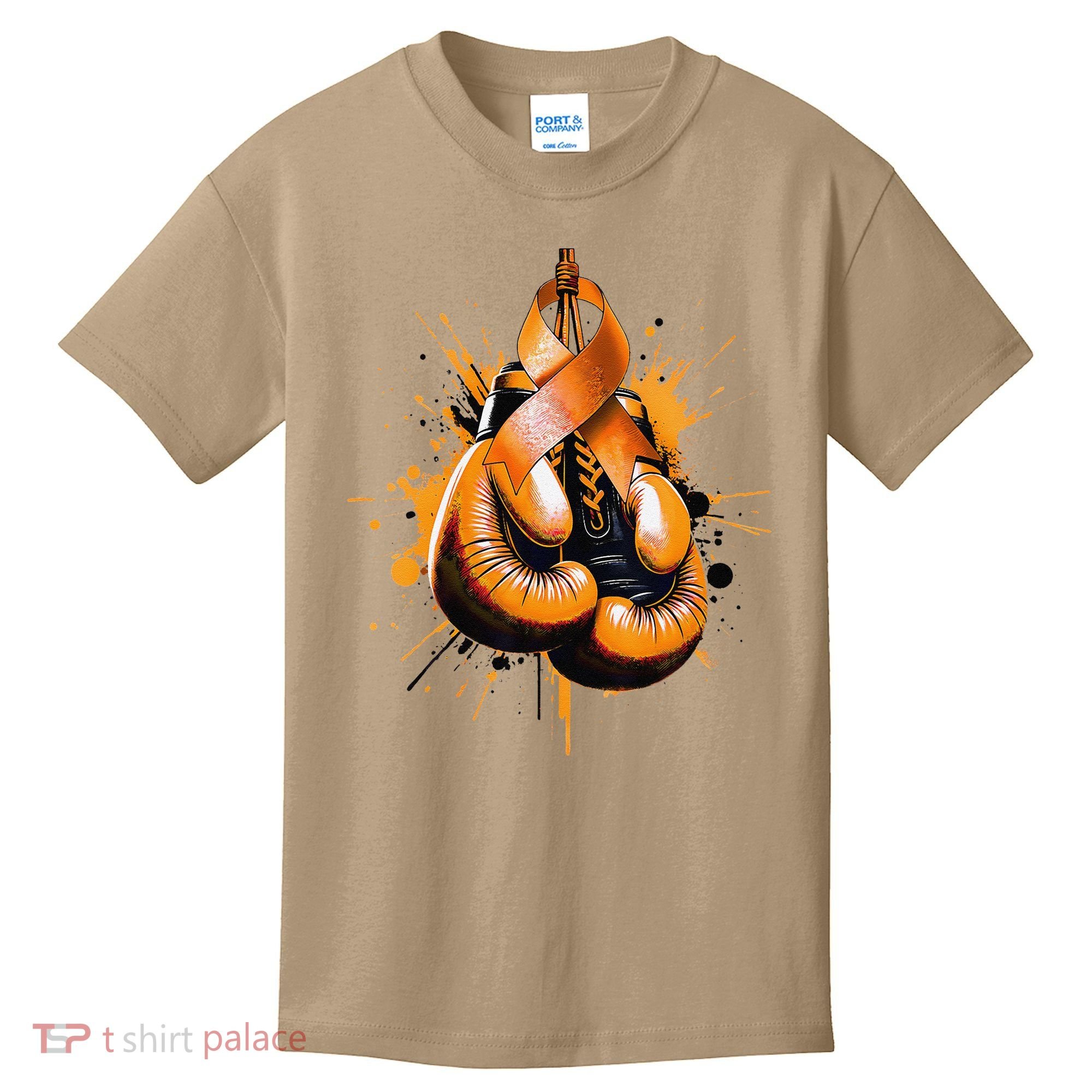 Boxing Glove Orange Ribbon Multiple Sclerosis Awareness Kids T-Shirt