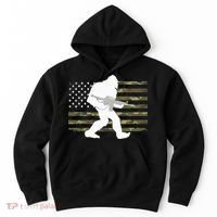 Bigfoot Gun Owner Camo US American Flag Sasquatch AR15 Rifle Hoodie thumb 0