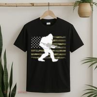 Bigfoot Gun Owner Camo US American Flag Sasquatch AR15 Rifle T-Shirt thumb 2