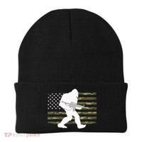 Bigfoot Gun Owner Camo US American Flag Sasquatch AR15 Rifle Beanie thumb 0