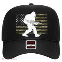 Bigfoot Gun Owner Camo US American Flag Sasquatch AR15 Rifle Hat thumb 0