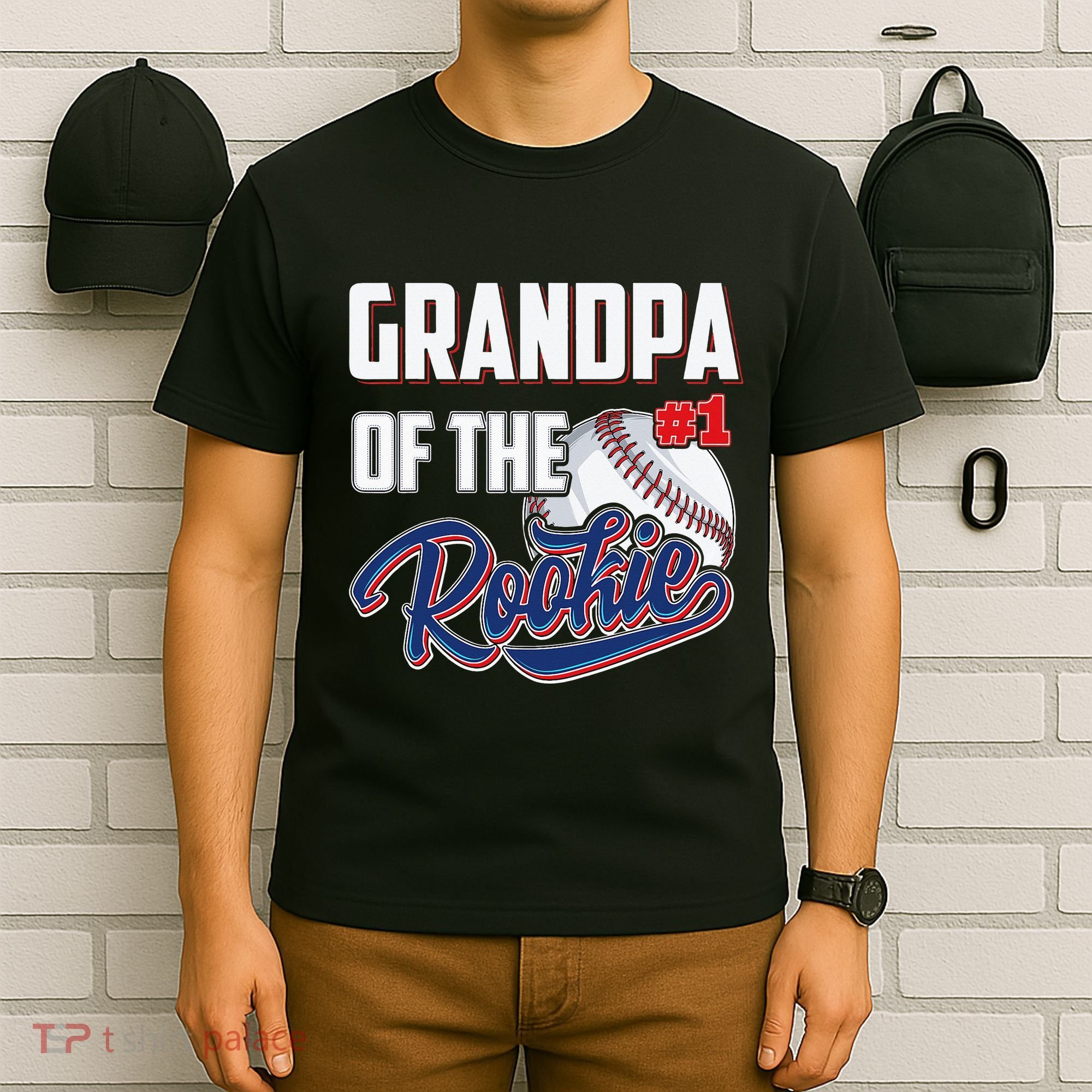 Baseball Grandpa of Rookie 1 Years old Team 1st Birthday T-Shirt