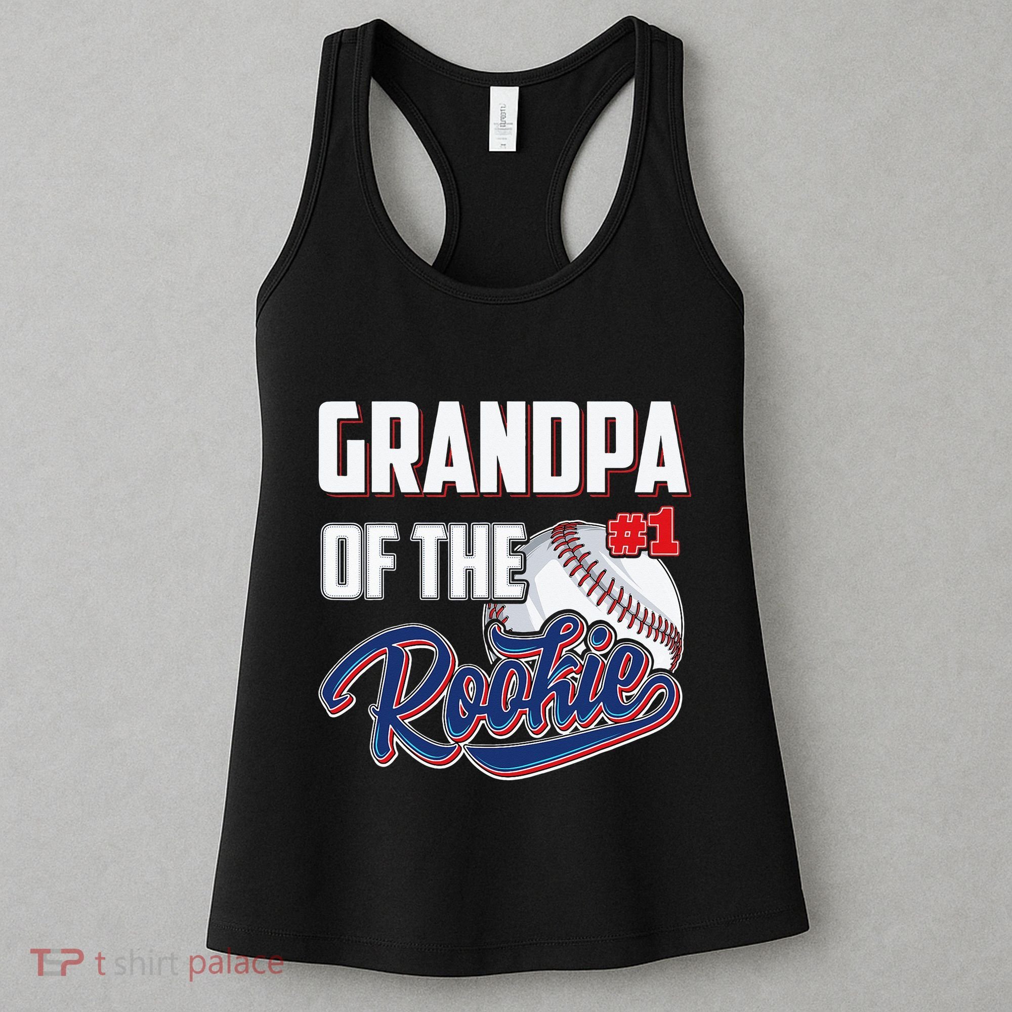 Baseball Grandpa of Rookie 1 Years old Team 1st Birthday Women's Tank Top