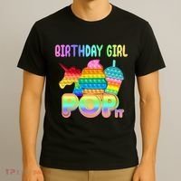 Birthday Girl Pop It Funny Cute Colorful T-Shirt thumb 3