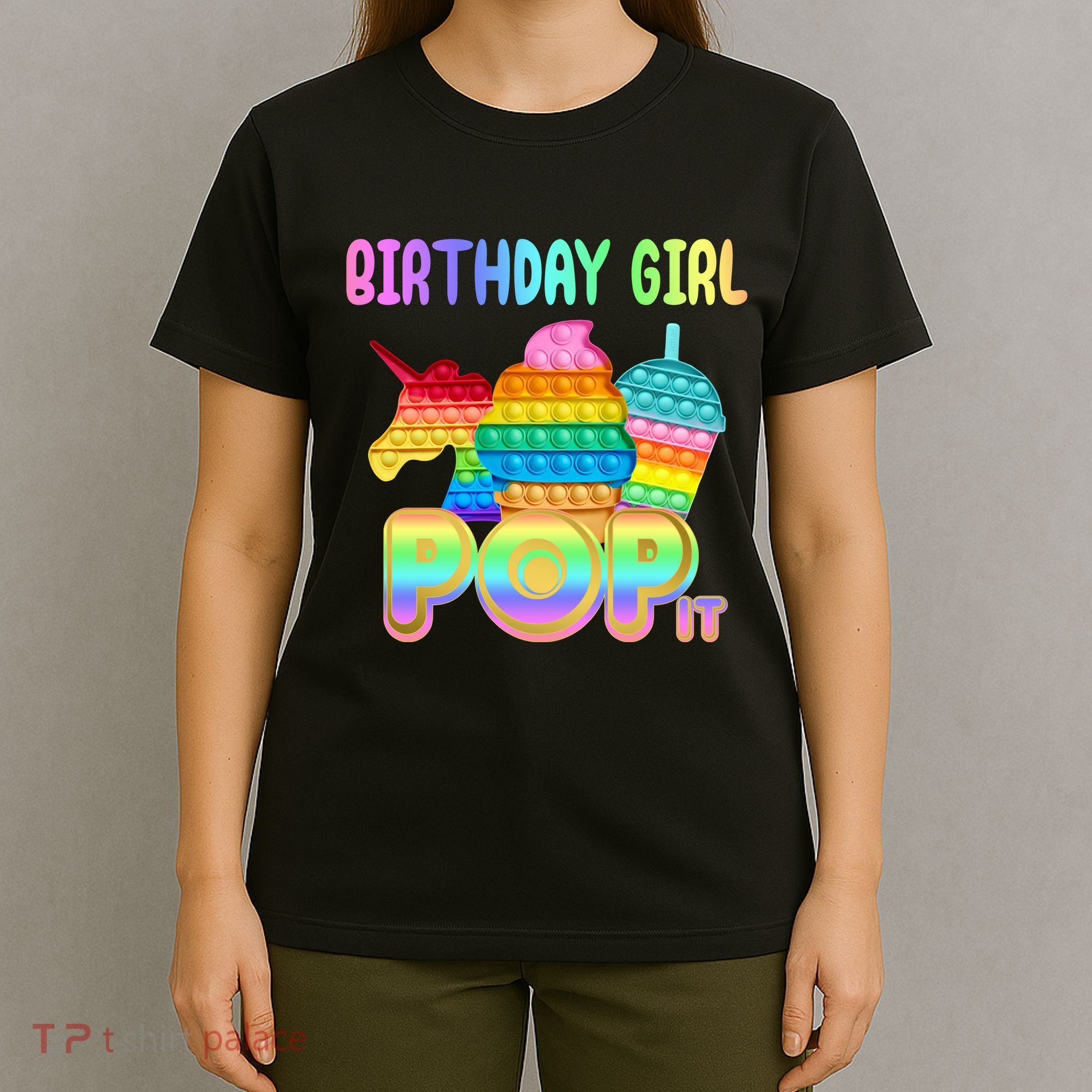 Birthday Girl Pop It Funny Cute Colorful T-Shirt
