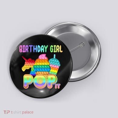 Birthday Girl Pop It Funny Cute Colorful Button