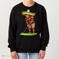 Bigfoot Golf Player Cinco De Mayo Mexican Golfer Food Women's Sweatshirt thumb 0