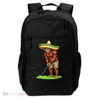 Bigfoot Golf Player Cinco De Mayo Mexican Golfer Food Backpack thumb 0