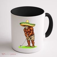 Bigfoot Golf Player Cinco De Mayo Mexican Golfer Food Coffee Mug thumb 1