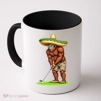 Bigfoot Golf Player Cinco De Mayo Mexican Golfer Food Coffee Mug thumb 0