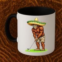 Bigfoot Golf Player Cinco De Mayo Mexican Golfer Food Coffee Mug thumb 2