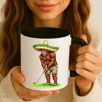Bigfoot Golf Player Cinco De Mayo Mexican Golfer Food Coffee Mug thumb 3