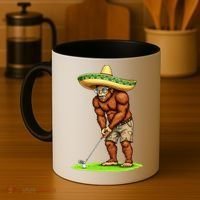 Bigfoot Golf Player Cinco De Mayo Mexican Golfer Food Coffee Mug thumb 4