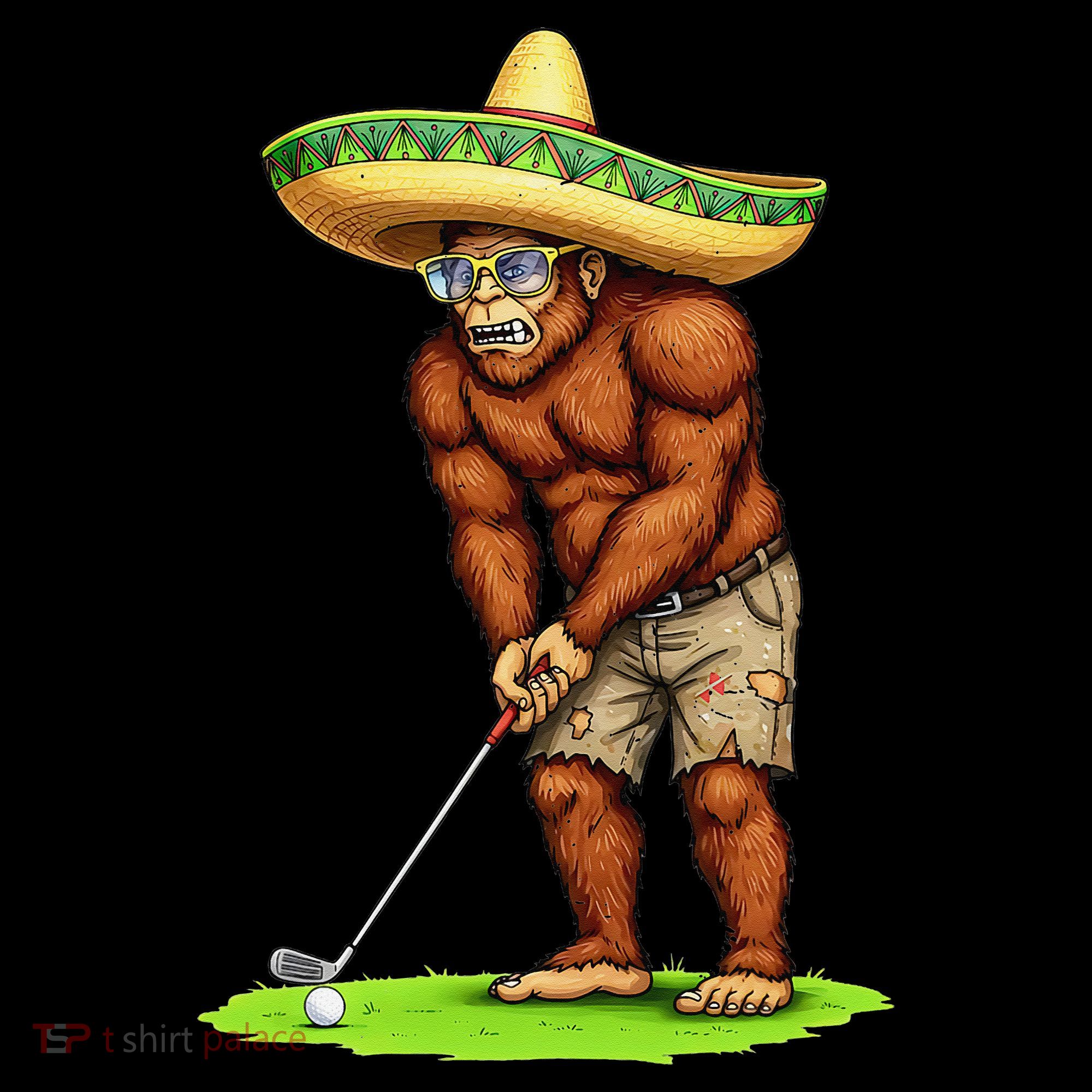 Bigfoot Golf Player Cinco De Mayo Mexican Golfer Food Coffee Mug