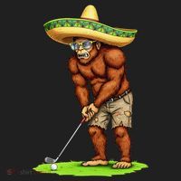 Bigfoot Golf Player Cinco De Mayo Mexican Golfer Food Beanie thumb 2