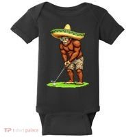 Bigfoot Golf Player Cinco De Mayo Mexican Golfer Food Baby Bodysuit thumb 0