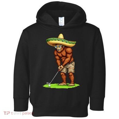 Bigfoot Golf Player Cinco De Mayo Mexican Golfer Food Toddler Hoodie
