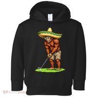 Bigfoot Golf Player Cinco De Mayo Mexican Golfer Food Toddler Hoodie thumb 0